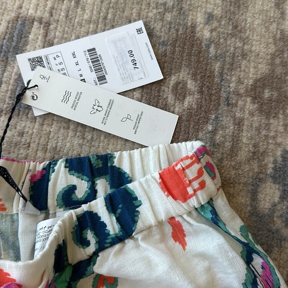 Zara Mexico drawstring abstract shorts with beaded detail size S BNWT - Picture 4 of 5